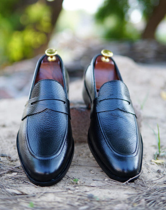 Leather Milled Loafer-Sku 371 Rubber Sole