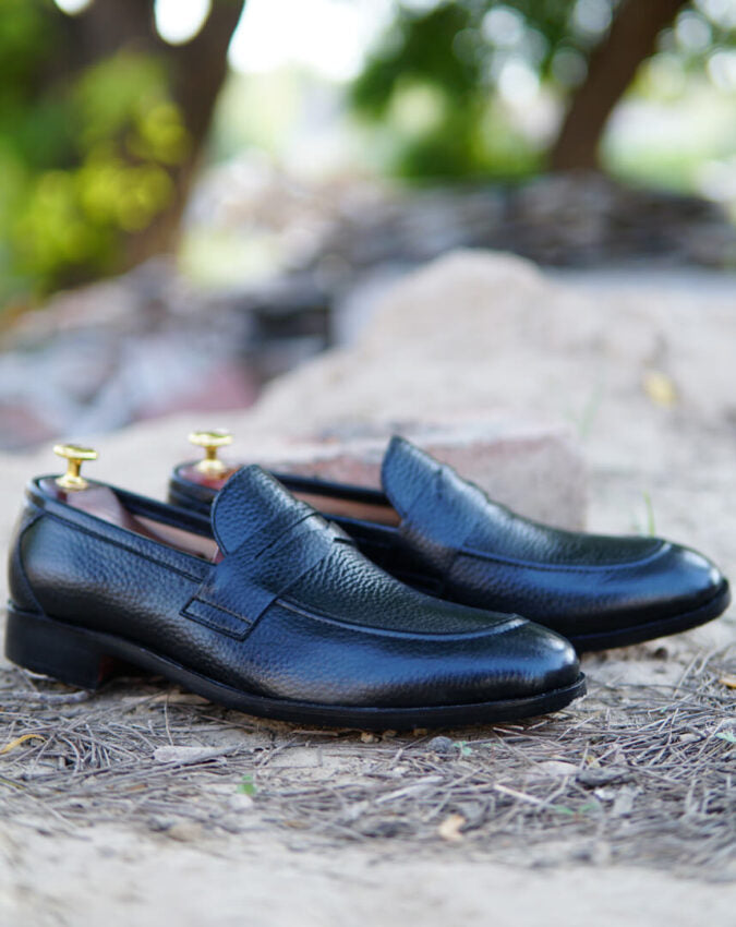 Leather Milled Loafer-Sku 371 Rubber Sole