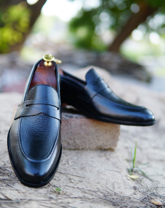 Leather Milled Loafer-Sku 371 Rubber Sole